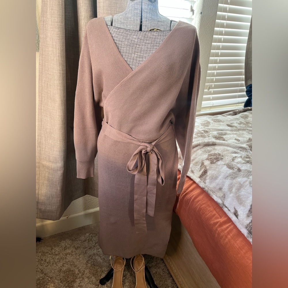 Brown/Khaki, Sweater bodycon Sz L